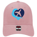 We Love Flying Airplane Heart Flex Cap