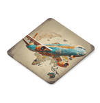 Airplane Globe - Square Coaster