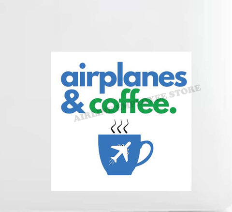 Airplanes & Coffee Decal Stickers