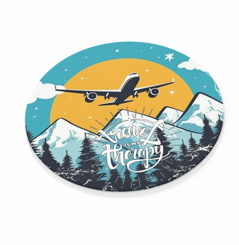 Travel Is My Therapy  -  Round Coaster