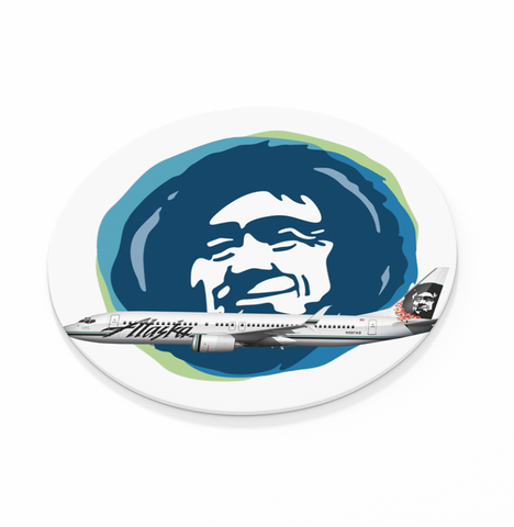 Alaska Air Logo w/ Icicles Livery  -  Round Coaster