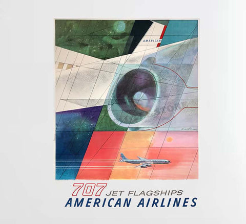 American Airlines 707 Jet Flagship Decal Stickers