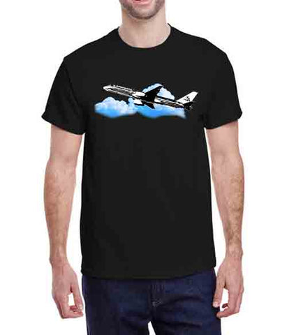 American DC-10 Sketch - Unisex Softstyle Black T-Shirt