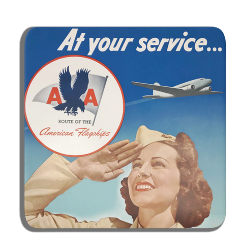 AA Flagship At Your Service - Square Coaster