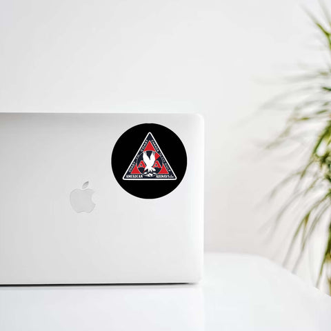 American Airlines Triangle Logo With Black Background Decal Stickers