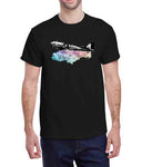 American DC-3 Sketch - Unisex Softstyle Black T-Shirt