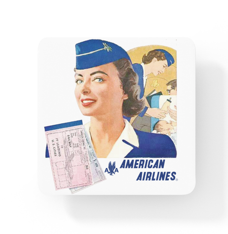 AA 1940's Stewardess -  Square Coaster