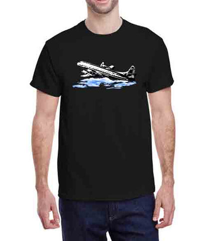 American Lockheed L-188 Sketch - Unisex Softstyle Black T-Shirt