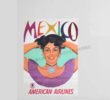 American Airlines Mexico Poster Design Decal Stickers