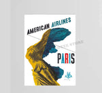 American Airlines Paris Poster Decal Stickers