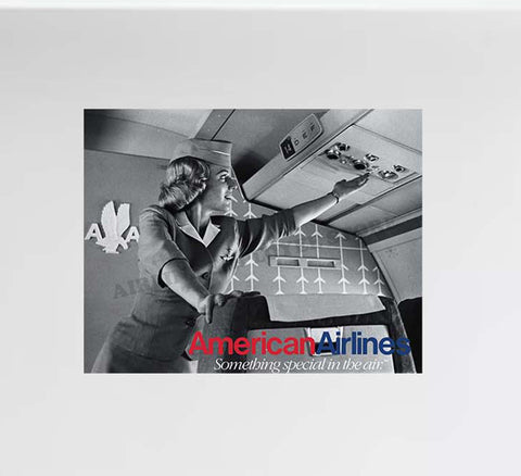 American Airlines Flight Attendant Black And White Vintage Decal Stickers