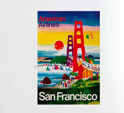 American Airlines San Francisco Poster Decal Stickers