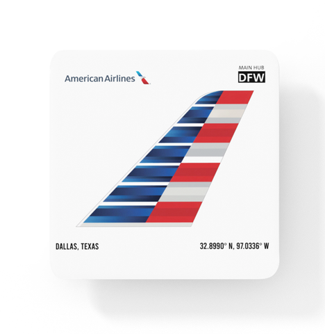 American Airlines DFW Hub -  Square Coaster