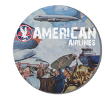 America Airlines 30's Vintage Design Round Magnet