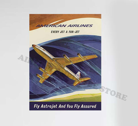 American Airlines Fly Astrojet And You Fly Assured Decal Stickers