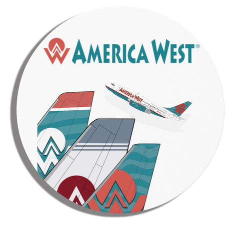 America West Tails Round Magnet