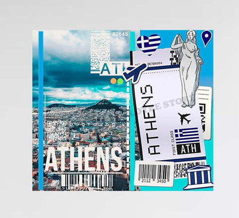 Athens Collage Ticket Design Decal Stickers