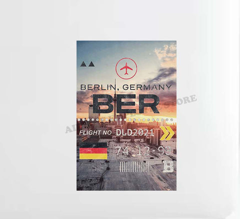 Berlin Skyline Ticket Design Decal Stickers