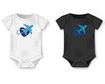 Valentine Blue Heart With Plane Infant Bodysuit