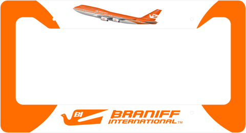 Braniff Jelly Bean Orange Livery - License Plate Thick Frame