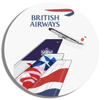 British Airways Tails Round Magnet
