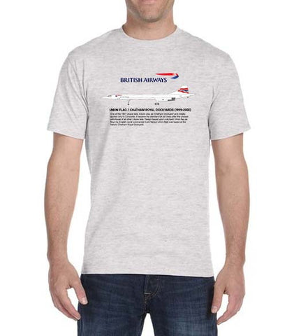 Britsh Airways Union Flag/Chatham Royal Dockyards Concord (1999-2000) Historical T-Shirt