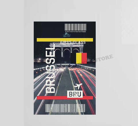 Brussel Skyline Luggage Tag Design Decal Stickers