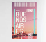 Buenos Aires Skyline Ticket Design Decal Stickers
