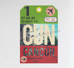 Cancun Luggage Tag Design Decal Stickers