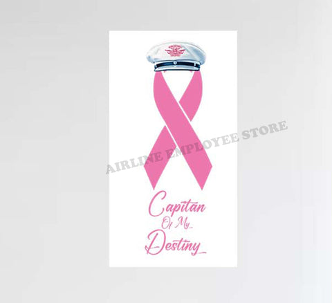 Captain Of My Destiny Breast Cancer Awareness Decal Stickers