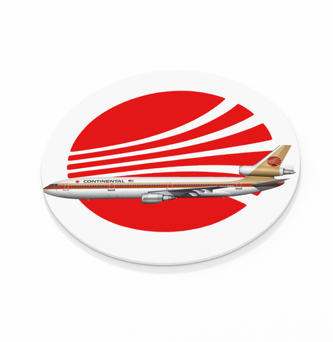 Continental Airlines Logo w/ Contrails Livery  -  Round Coaster