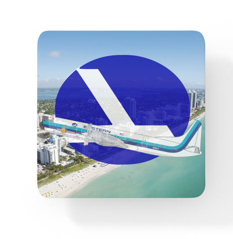 Eastern Airlines - Origin View Of Miami Florida - Square Coaster