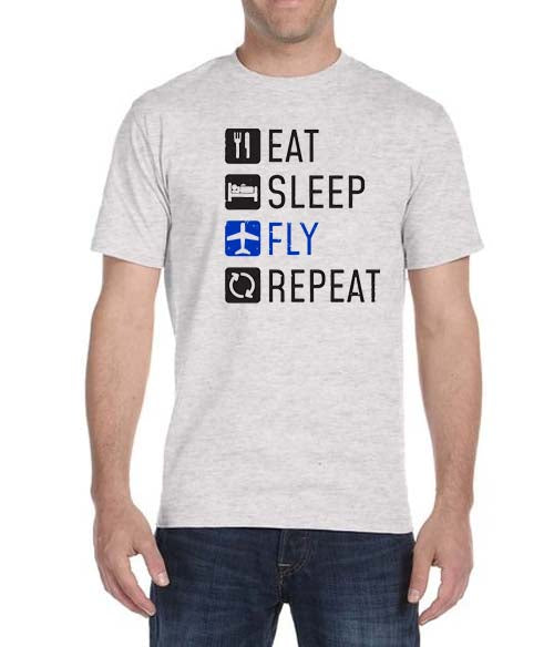 Fly Sleep Repeat Eat Sleep Fly Repeat T-Shirt – Airline Employee Shop
