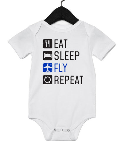 "Eat Sleep Fly Repeat" Infant Bodysuit