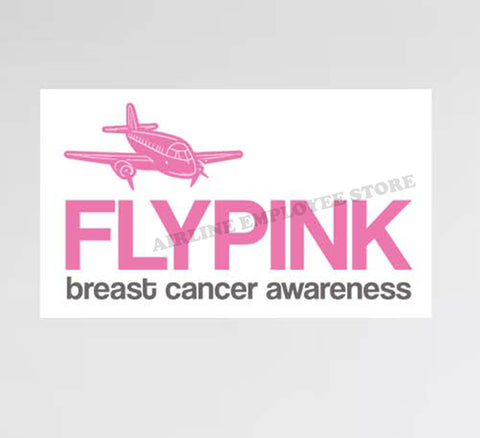 Fly Pink w/ Plane Breast Cancer Awareness Decal Stickers