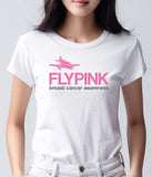 Fly Pink w/ Plane Breast Cancer Awareness Lightweight Unisex T-shirt