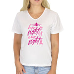 "Her Fight Is Our Fight" Breast Cancer Awareness Lightweight Unisex T-shirt