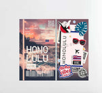 Honolulu Bach View Ticket Collage Design Decal Stickers