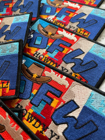 Howdy Y'ALL - DFW - Embroidered Bag Tag