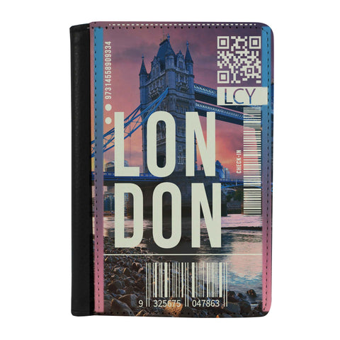 Destination Boarding Ticket - London - Passport Case