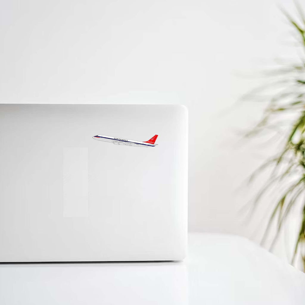 Red Jet Sticker Northwest Airlines Jet Red Tail Decal Stickers – Airline Employee Shop