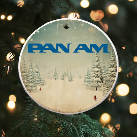 Pan American Airways Winter Wonderland Round Ceramic Ornaments