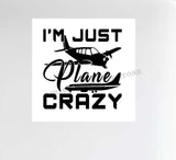 "Im Just Plane Crazy" Decal Stickers