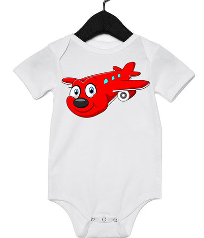 Red Cartoon Plane Infant Bodysuit