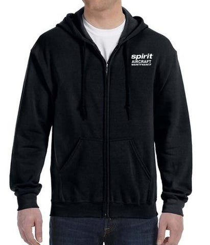Spirit Airlines Aircraft Maintenance Unisex Zipped Hooded Sweatshirt *CREDENTIALS REQUIRED*