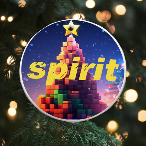 Spirit Airlines Christmas Tree Round Ceramic Ornaments