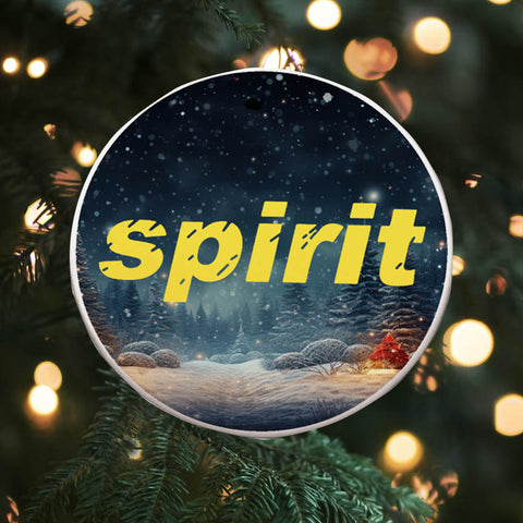 Spirit Airlines Starry Night Round Ceramic Ornaments
