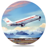 Sous-verre carré TWA DC9 par Rick Broome