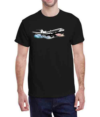 TWA 727 Sketch - Unisex Softstyle Black T-Shirt