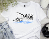 TWA Boeing 307 Sketch - Unisex Softstyle Black T-Shirt